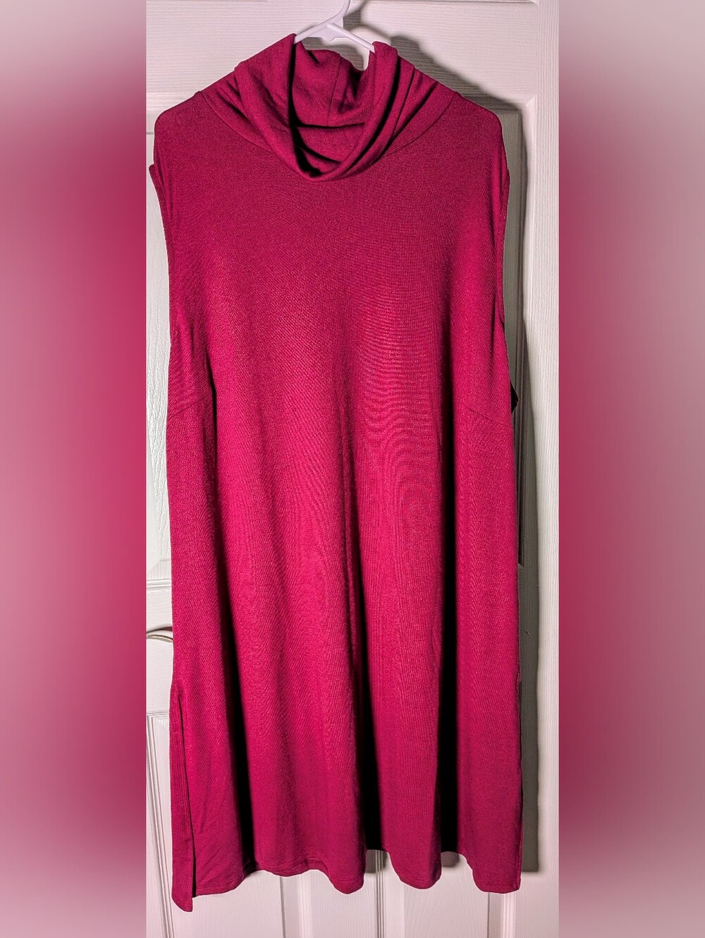 Kate And Mallory Fuchsia Pink Sleeveless Cowl Neck Dress 3XL Asymmetric